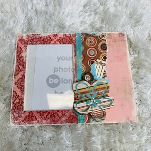 Handmade Papercrafted Frame Floral Boho Shabby  Distressed Girly 4 x 6